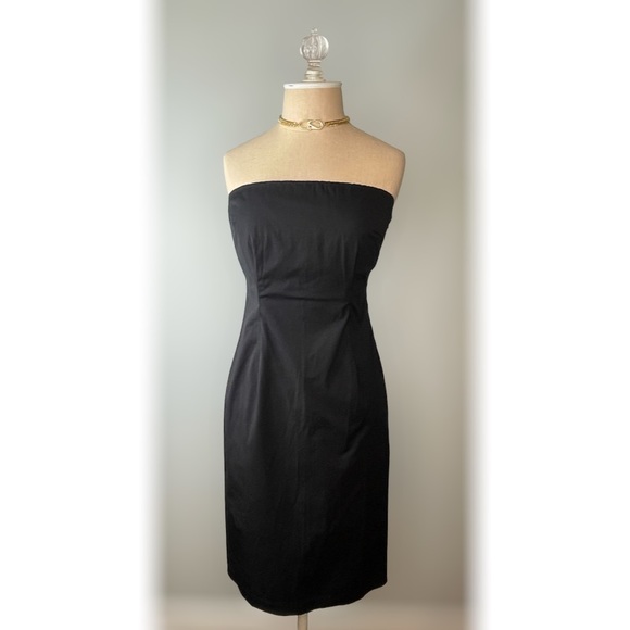 J. Crew Black Stretch Strapless Midi Dress - Picture 7 of 7